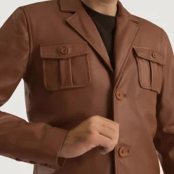 Ray Cutler Brown Leather Blazer