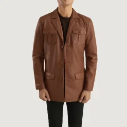 Ray Cutler Brown Leather Blazer