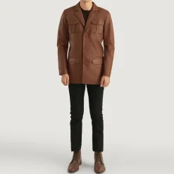 Ray Cutler Brown Leather Blazer