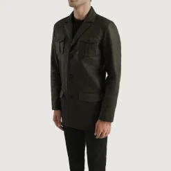 Ray Cutler Green Leather Blazer