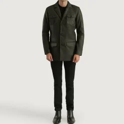 Ray Cutler Green Leather Blazer