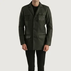 Ray Cutler Green Leather Blazer