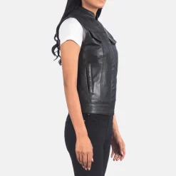 Rayne Moto Black Leather Vest