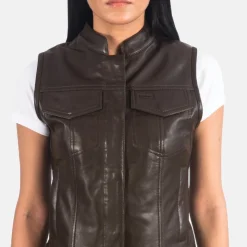 Rayne Moto Brown Leather Vest