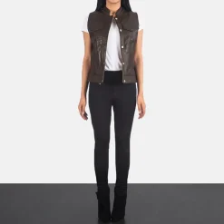 Rayne Moto Brown Leather Vest