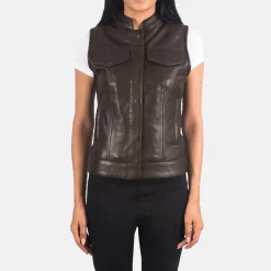 Rayne Moto Brown Leather Vest
