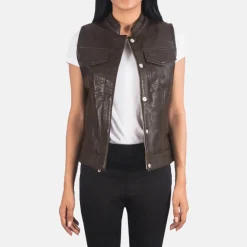 Rayne Moto Brown Leather Vest