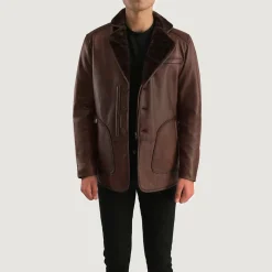 Rocky Brown Fur Leather Coat