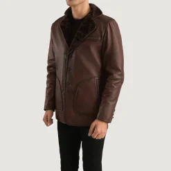 Rocky Brown Fur Leather Coat