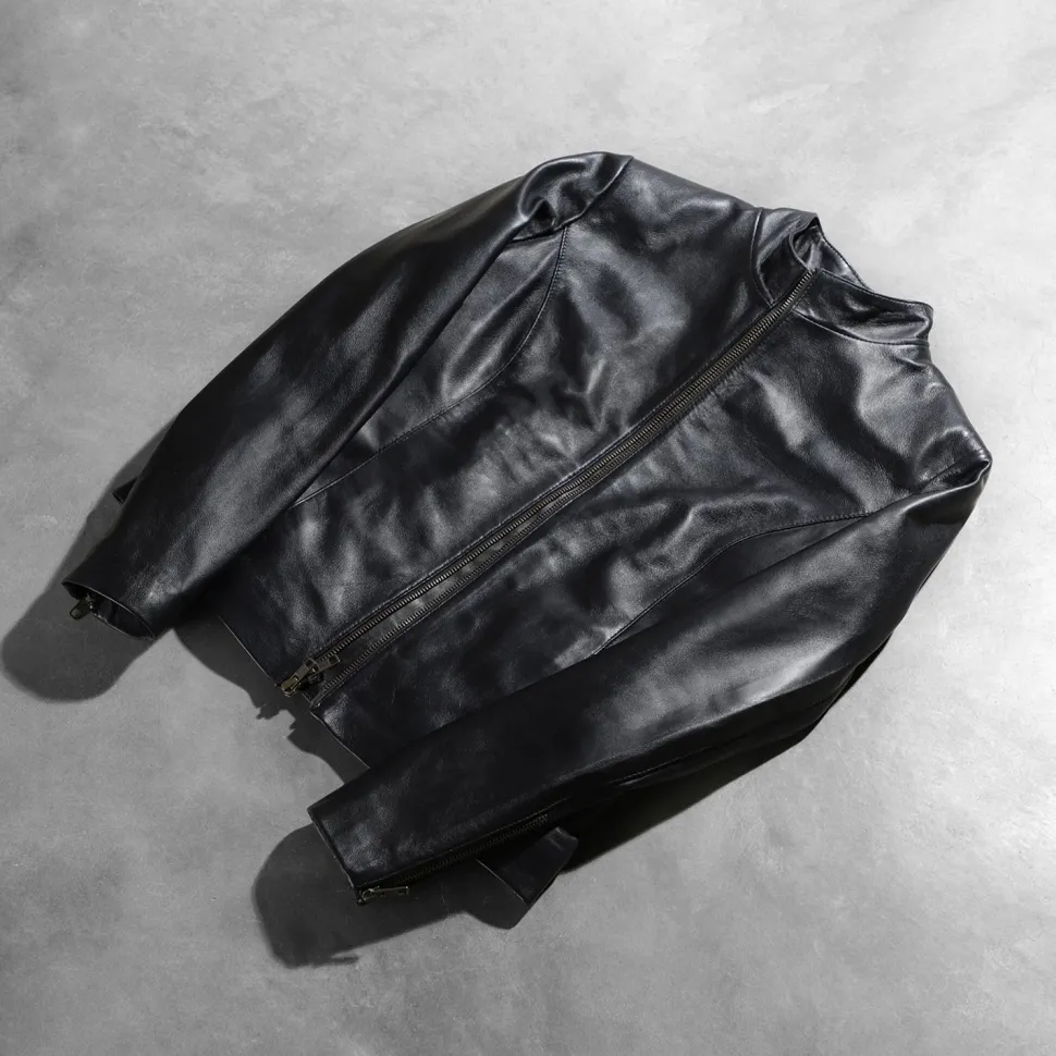 Rumella Black Leather Biker Jacket