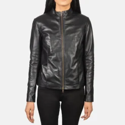Rumella Black Leather Biker Jacket