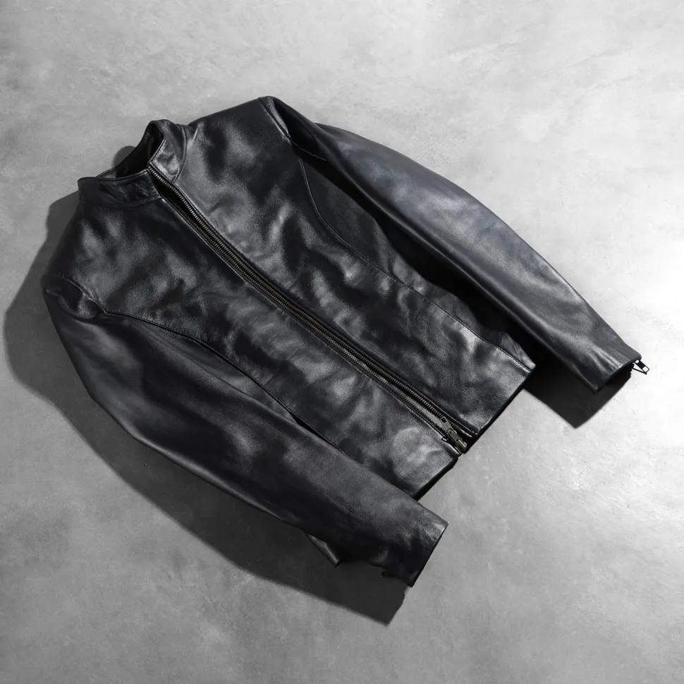 Rumella Black Leather Biker Jacket
