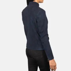 Rumella Blue Suede Biker Jacket