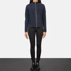 Rumella Blue Suede Biker Jacket