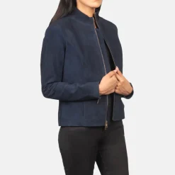 Rumella Blue Suede Biker Jacket
