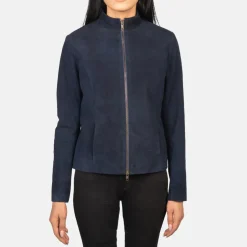 Rumella Blue Suede Biker Jacket