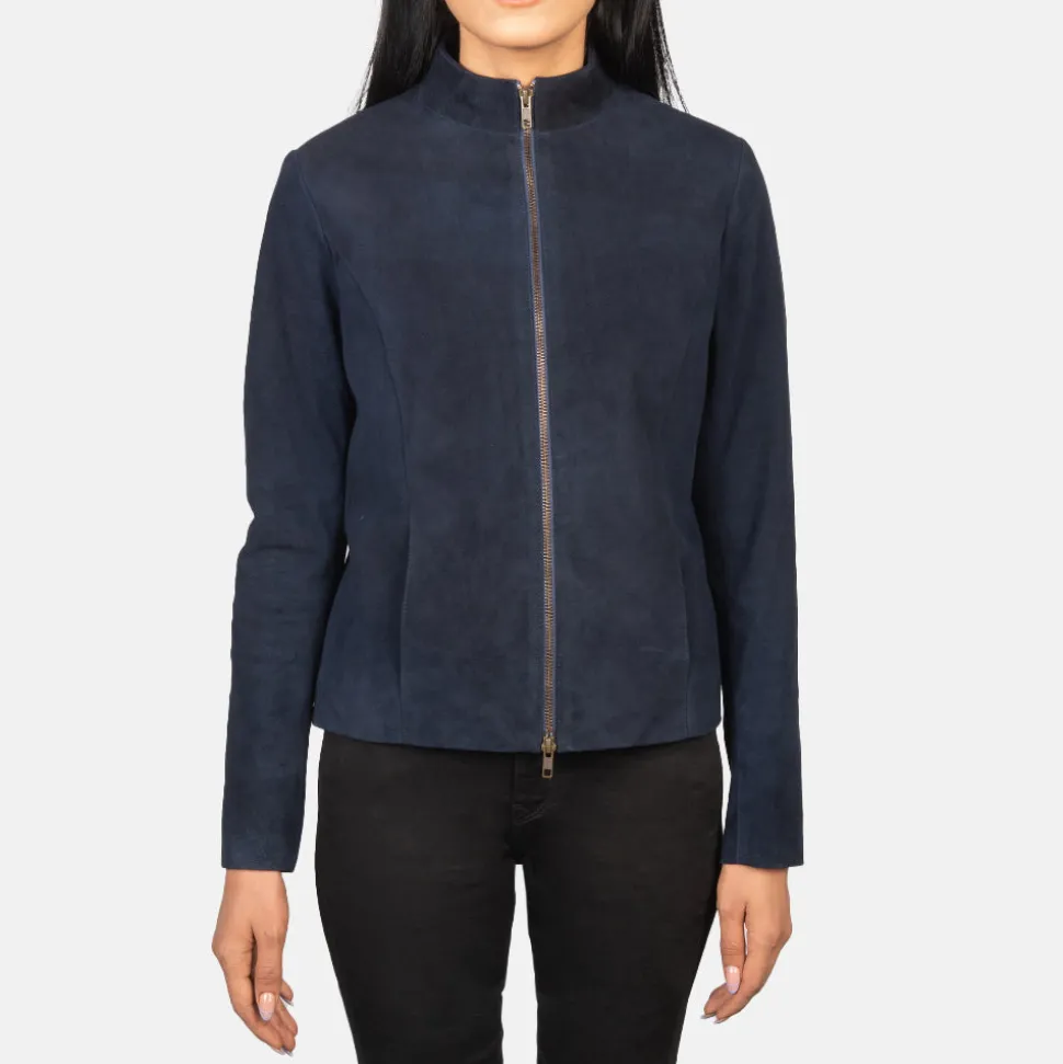Rumella Blue Suede Biker Jacket