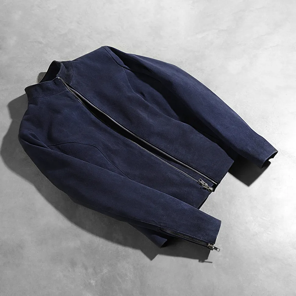 Rumella Blue Suede Biker Jacket