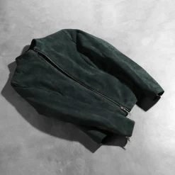 Rumella Green Suede Biker Jacket
