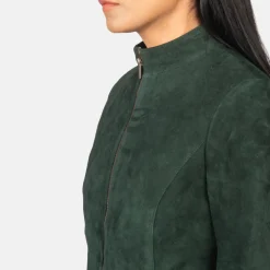 Rumella Green Suede Biker Jacket