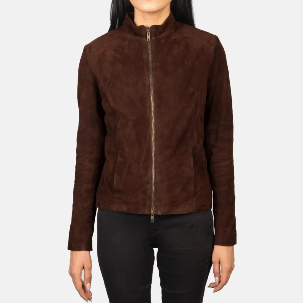 Rumella Mocha Suede Biker Jacket
