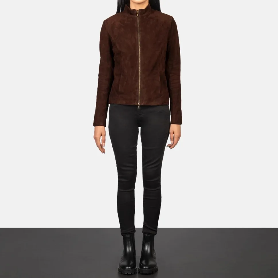 Rumella Mocha Suede Biker Jacket