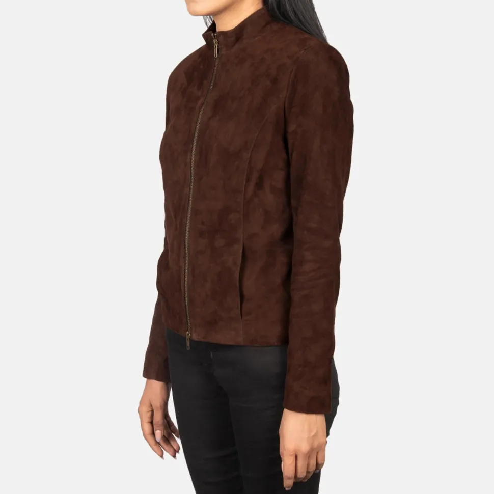 Rumella Mocha Suede Biker Jacket