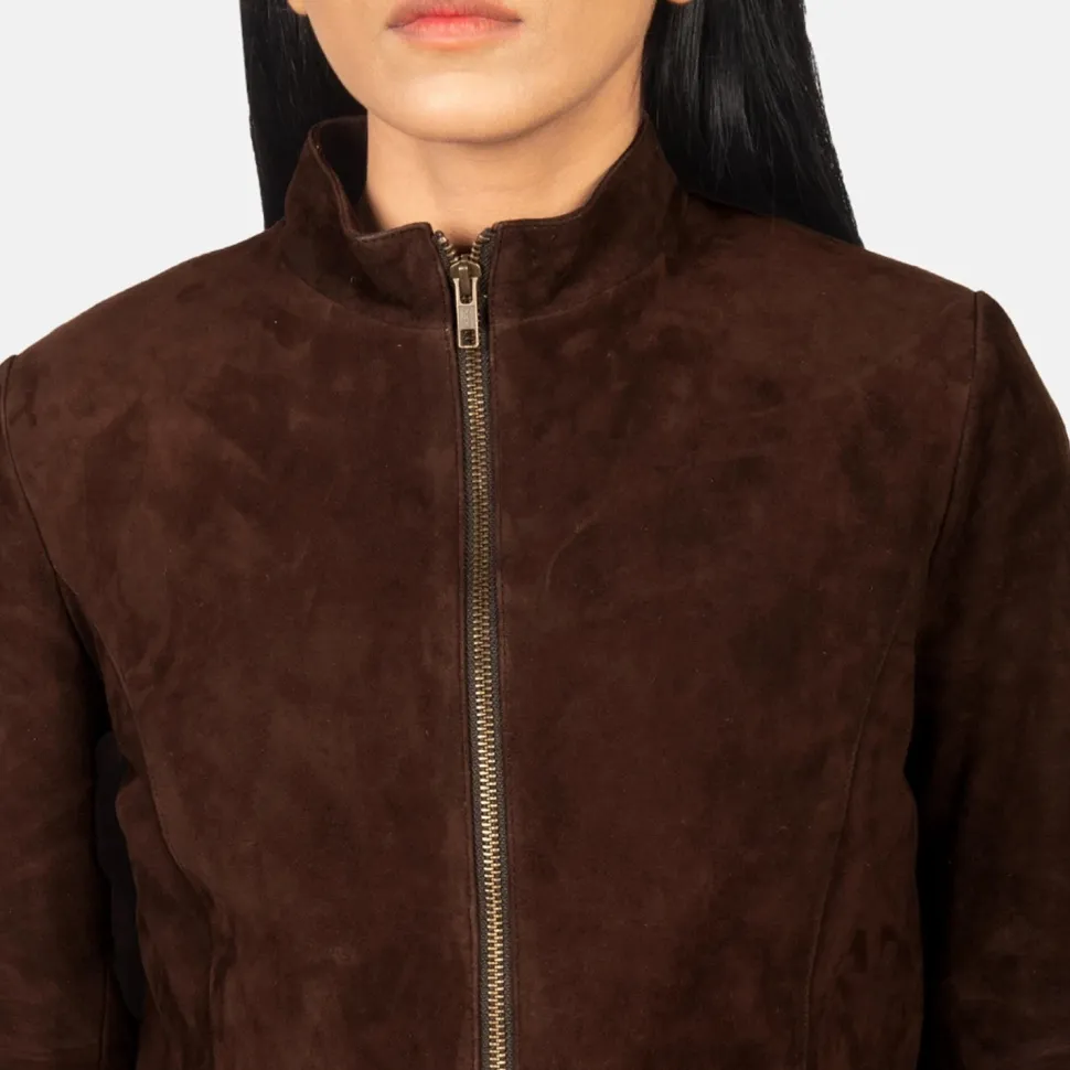 Rumella Mocha Suede Biker Jacket