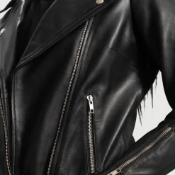 Rumy Black Leather Biker Jacket