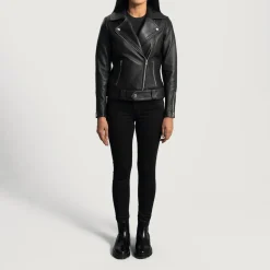 Rumy Black Leather Biker Jacket
