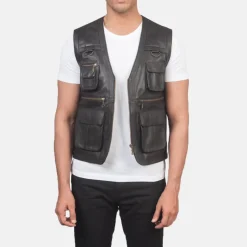 Safari Brown Leather Vest