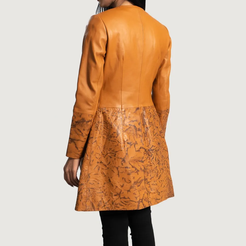 Sandy Tan Dye Leather Coat