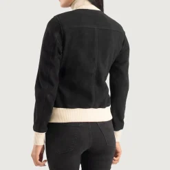 Sasha A1 Black Suede Bomber Jacket