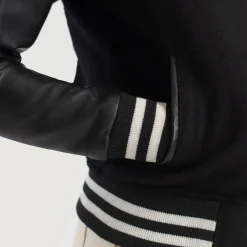 Savant Black Hybrid Varsity Jacket