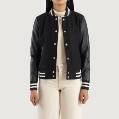Savant Black Hybrid Varsity Jacket