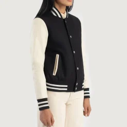 Savant Black & White Hybrid Varsity Jacket