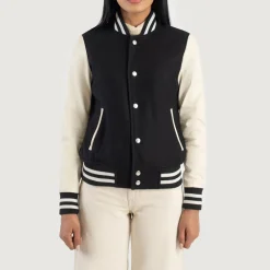 Savant Black & White Hybrid Varsity Jacket