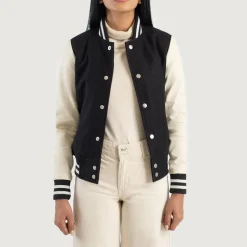 Savant Black & White Hybrid Varsity Jacket