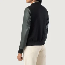 Savant Green & Black Hybrid Varsity Jacket