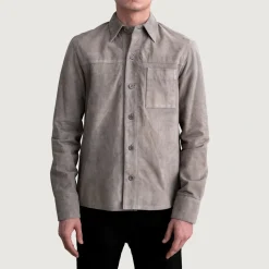 Scout Grey Suede Leather Shirt