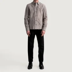 Scout Grey Suede Leather Shirt