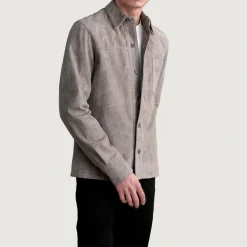 Scout Grey Suede Leather Shirt