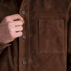 Scout Mocha Suede Leather Shirt