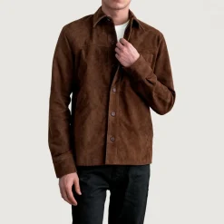Scout Mocha Suede Leather Shirt