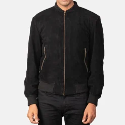 Shane Black Suede Bomber Jacket