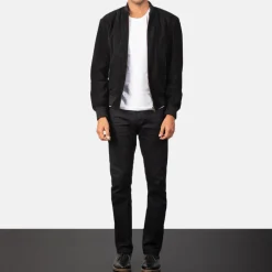 Shane Black Suede Bomber Jacket