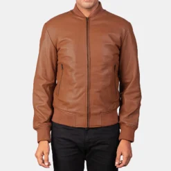 Shane Brown Leather Bomber Jacket