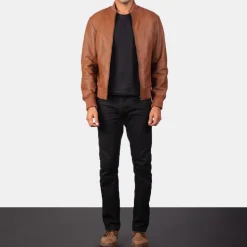 Shane Brown Leather Bomber Jacket