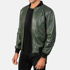 Shane Green Leather Bomber Jacket