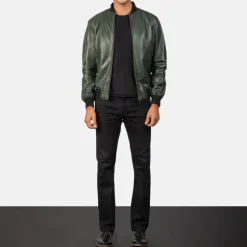 Shane Green Leather Bomber Jacket